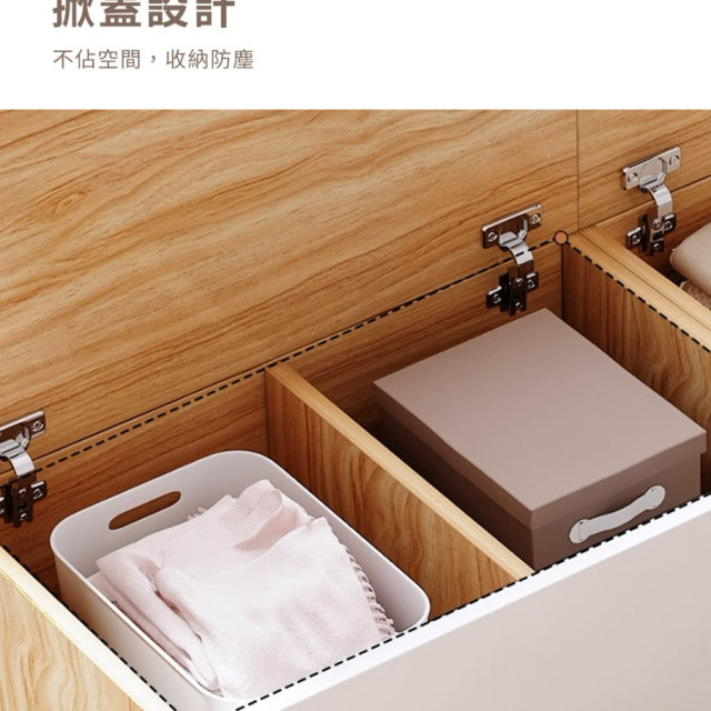 特賣出清【寶德家居】翻箱分隔收納櫃100cm D00414 (收納箱 北歐風 櫃子 置物 矮櫃 收納箱 翻箱櫃 分隔箱 靠邊櫃)
