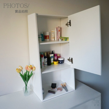 【BOYD】桌上型北歐風掀門鏡面收納櫃40cm D458｜化妝品收納 鏡櫃 桌上置物 桌面收納 美妝整理 台灣現貨