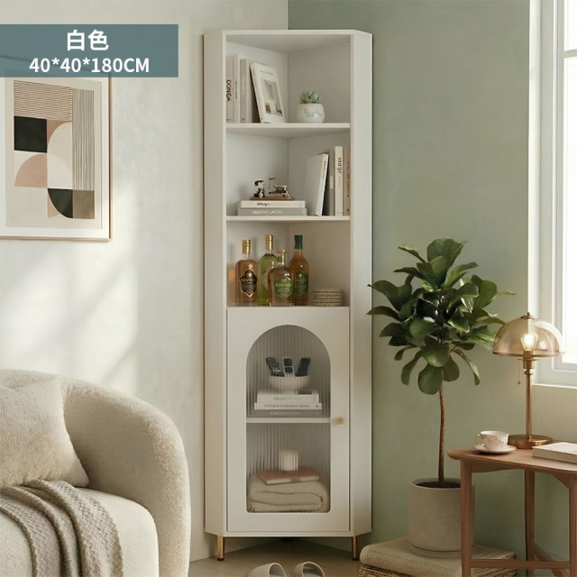 BOYD【現貨】轉角收納櫃 40x40x180cm｜長虹玻璃展示櫃｜小空間角落櫃 客廳廚房收納 D463  