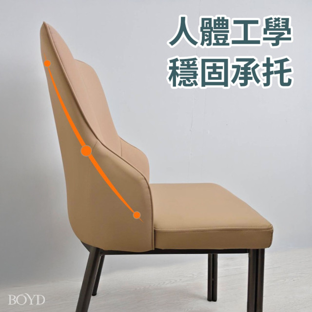 北歐風皮革餐椅｜人體工學高背設計｜高密度厚坐墊｜耐重100KG｜金屬腳穩固｜餐椅 化妝椅 D473  台灣現貨 單入/二入組